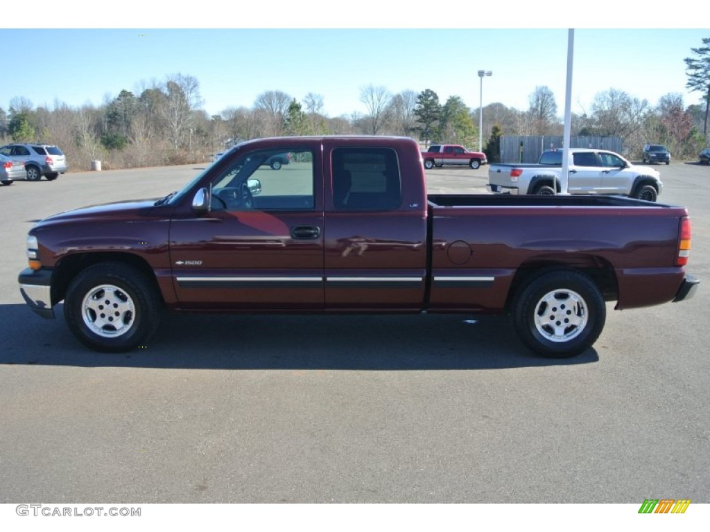 1999 Silverado 1500 LS Extended Cab - Dark Carmine Red Metallic / Graphite photo #3