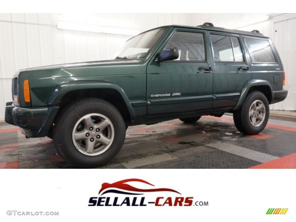 1999 Cherokee Classic 4x4 - Forest Green Pearl / Camel photo #1