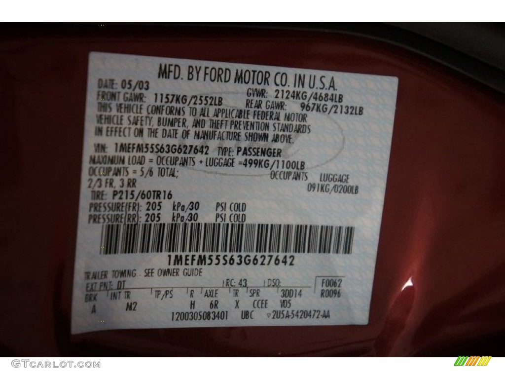 2003 Sable LS Premium Sedan - Matador Red Metallic / Medium Graphite photo #14