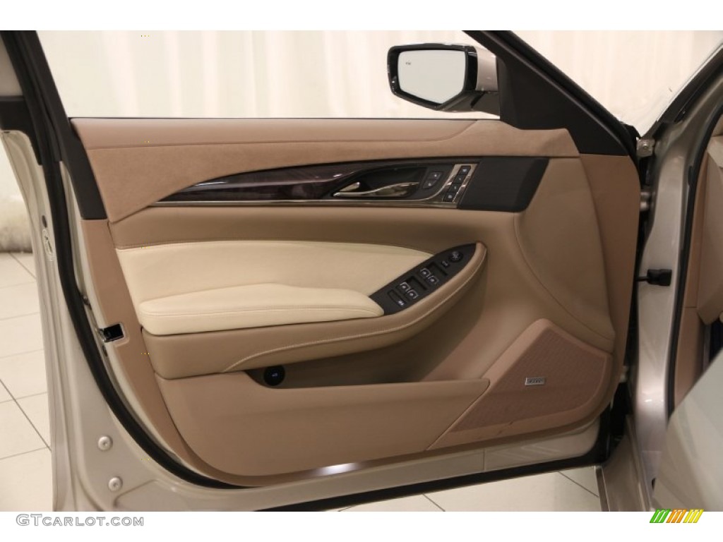 2015 Cadillac CTS 2.0T Luxury AWD Sedan Light Cashmere/Medium Cashmere Door Panel Photo #100260763