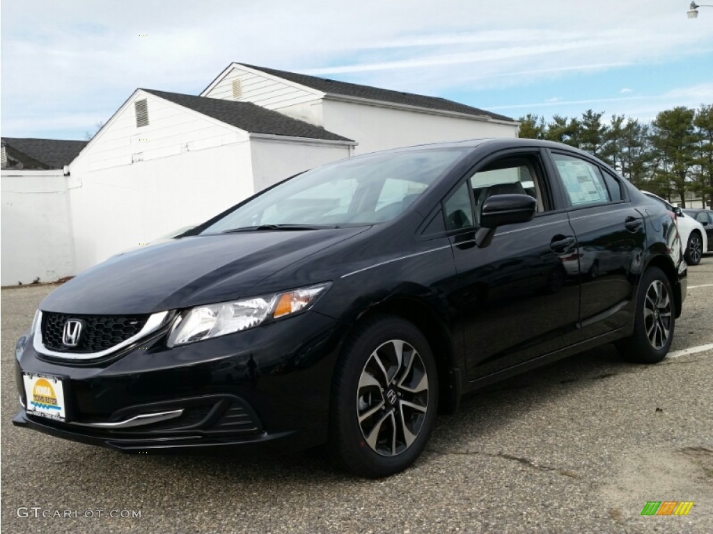 2015 Civic EX Sedan - Crystal Black Pearl / Gray photo #1