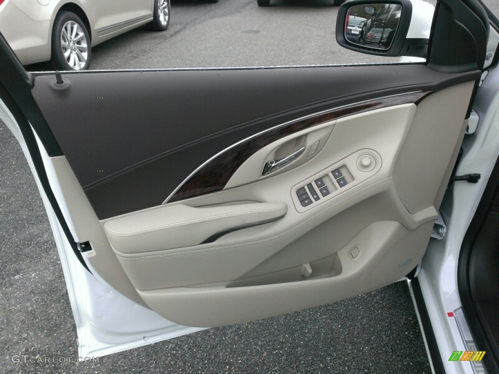 2015 Buick LaCrosse Leather Light Neutral/Cocoa Door Panel Photo #100265137