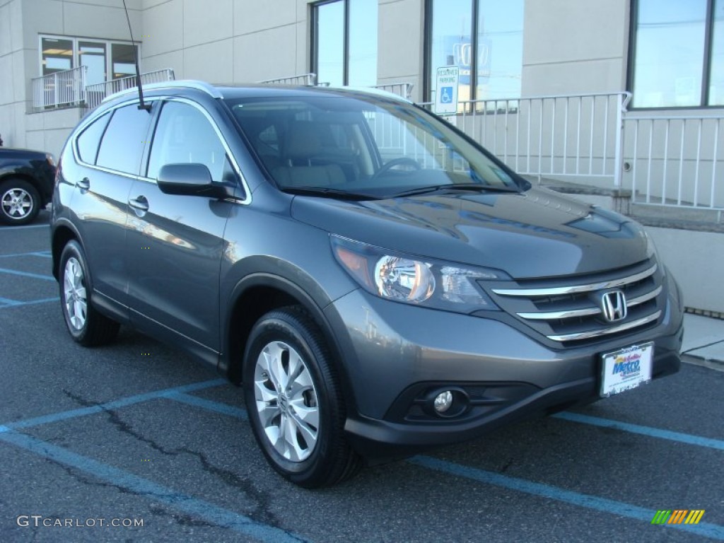 2012 CR-V EX-L 4WD - Polished Metal Metallic / Gray photo #8