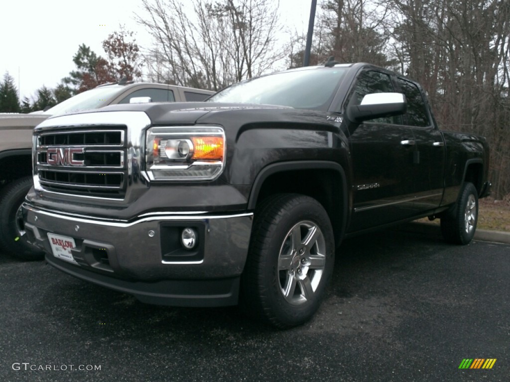 2015 Sierra 1500 SLT Double Cab 4x4 - Iridium Metallic / Cocoa/Dune photo #1