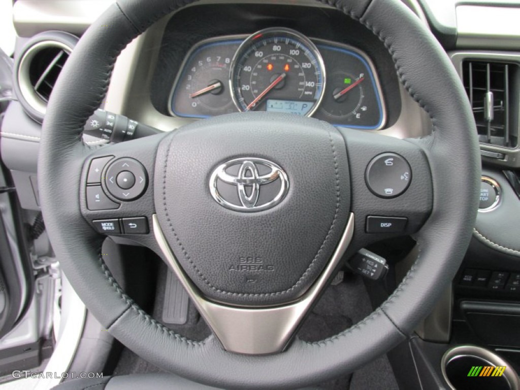 2015 Toyota RAV4 Limited Black Steering Wheel Photo #100274803