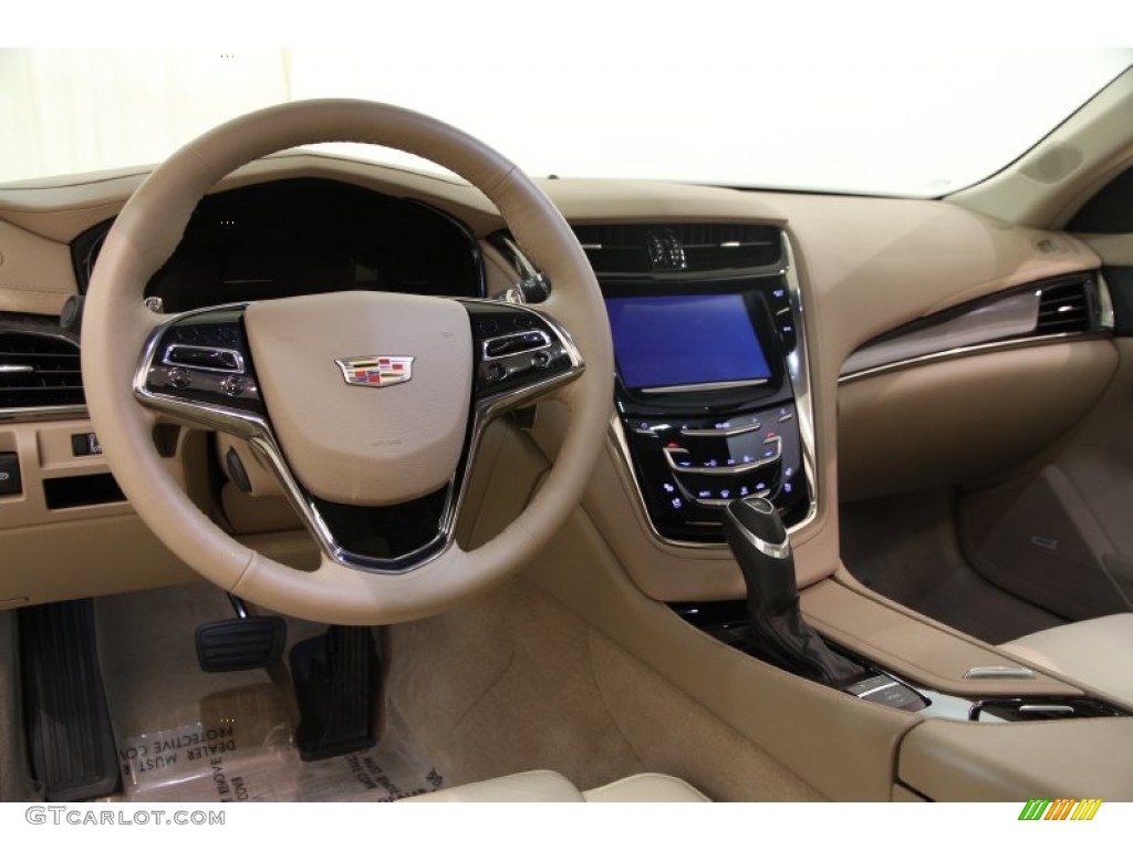 2015 Cadillac CTS 2.0T Luxury AWD Sedan Light Cashmere/Medium Cashmere Dashboard Photo #100276753
