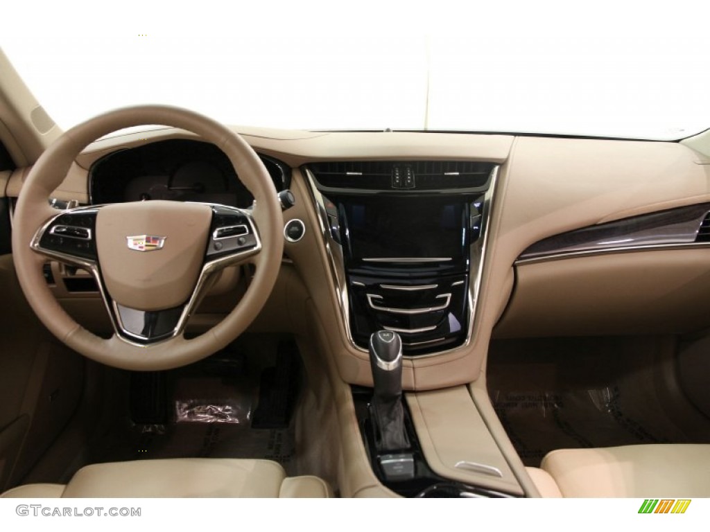 2015 Cadillac CTS 2.0T Luxury AWD Sedan Light Cashmere/Medium Cashmere Dashboard Photo #100277077
