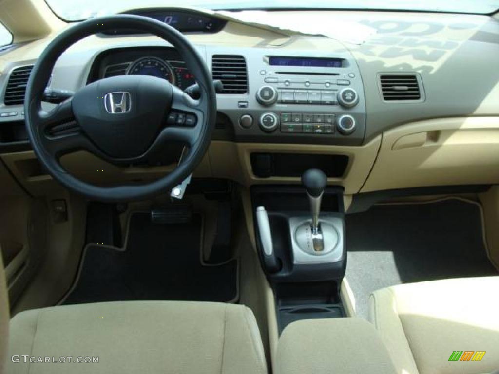 2008 Civic LX Sedan - Borrego Beige Metallic / Ivory photo #9