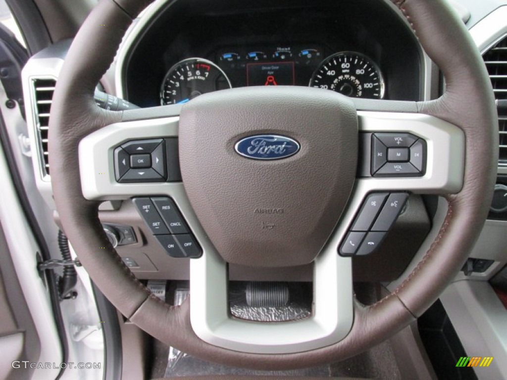 2015 Ford F150 King Ranch SuperCrew 4x4 King Ranch Java/Mesa Steering Wheel Photo #100280734