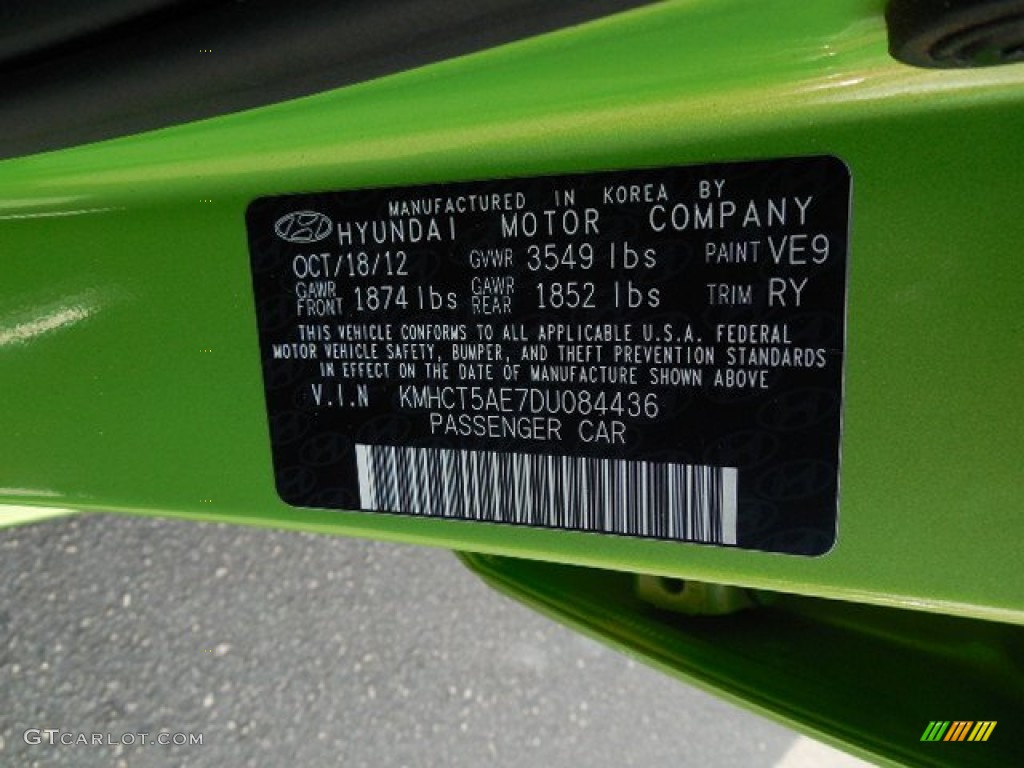 2013 Accent GS 5 Door - Electrolyte Green / Black photo #23
