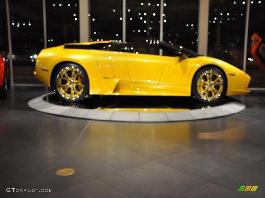2006 Murcielago Roadster - Giallo Evros (Yellow) / Nero Perseus photo #26