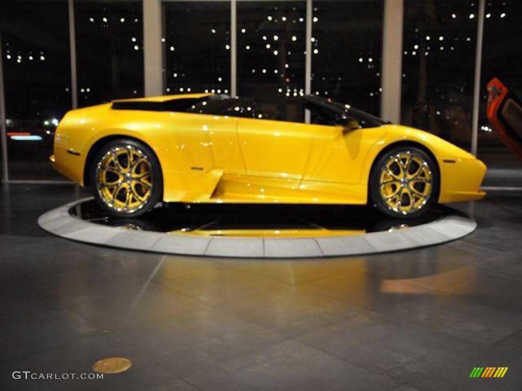 2006 Murcielago Roadster - Giallo Evros (Yellow) / Nero Perseus photo #28