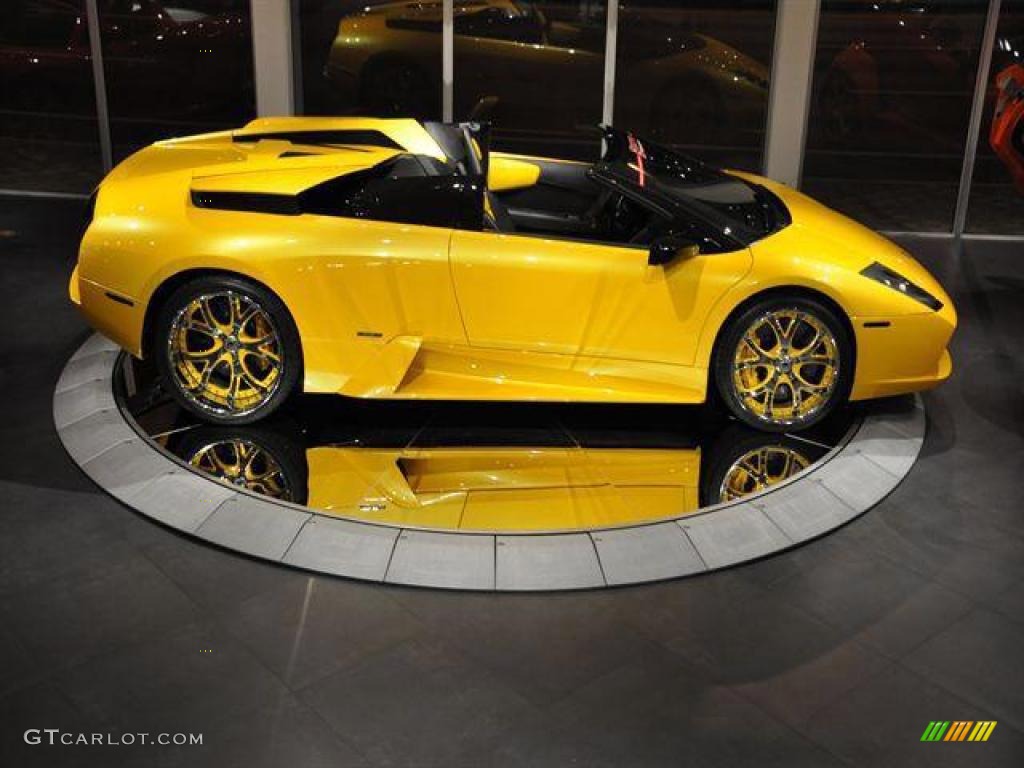 2006 Murcielago Roadster - Giallo Evros (Yellow) / Nero Perseus photo #29