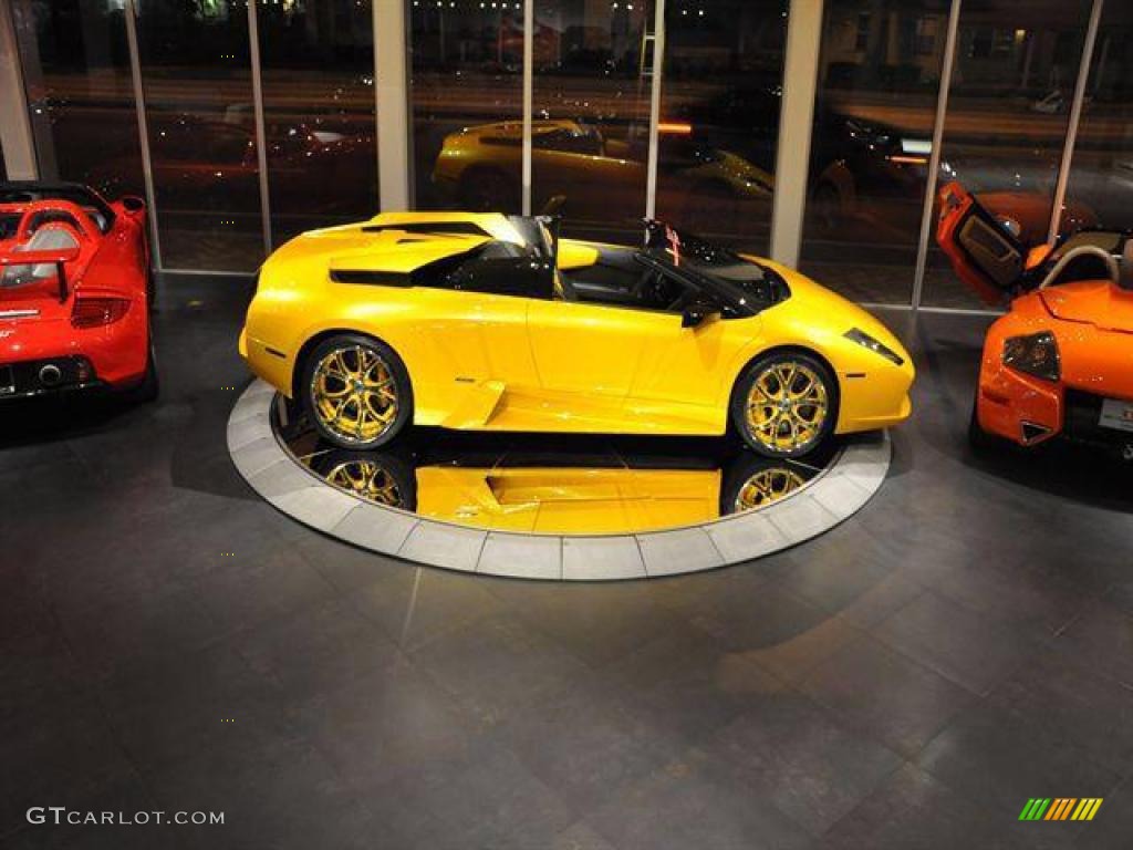 2006 Murcielago Roadster - Giallo Evros (Yellow) / Nero Perseus photo #30