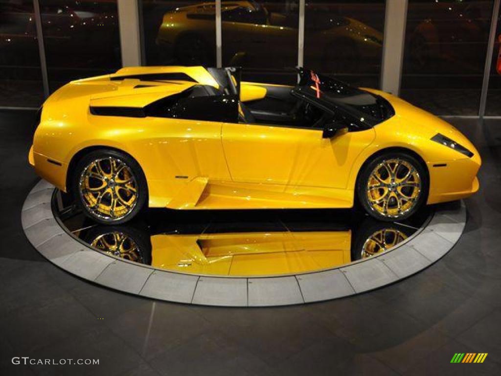2006 Murcielago Roadster - Giallo Evros (Yellow) / Nero Perseus photo #31