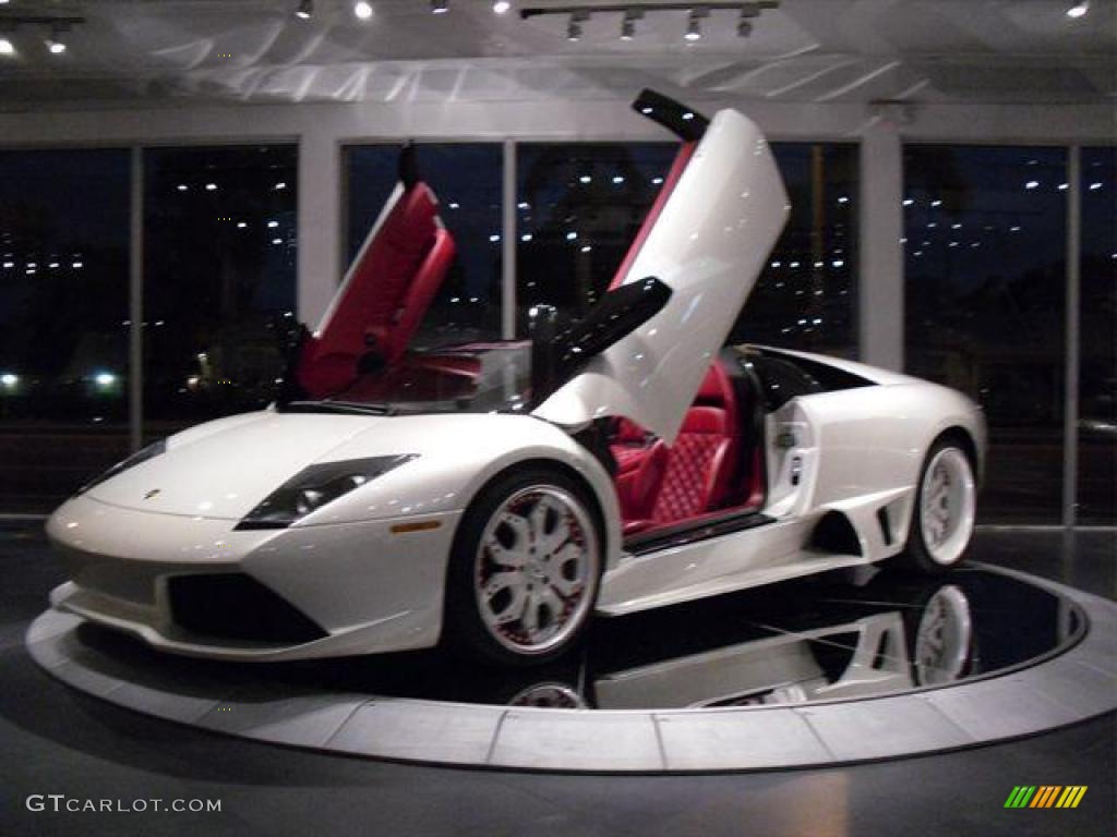 2008 Murcielago LP640 Roadster - Bianco Isis (Pearl White) / Rosso Centaurus photo #1
