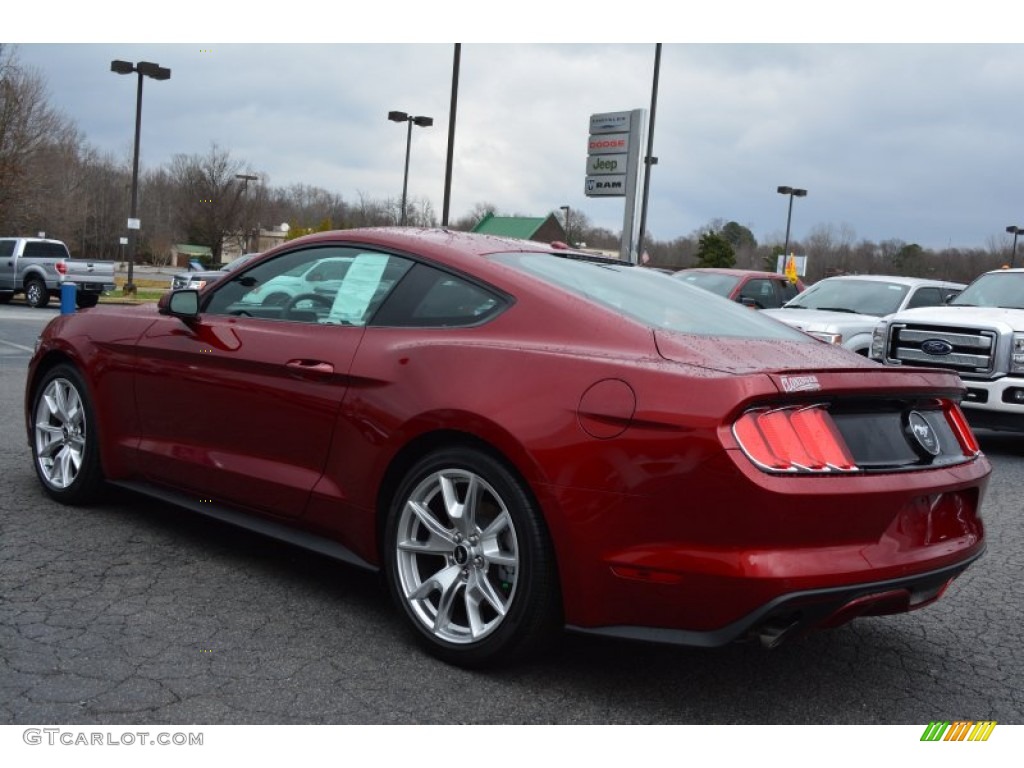 2015 Mustang EcoBoost Premium Coupe - Ruby Red Metallic / 50 Years Raven Black photo #24