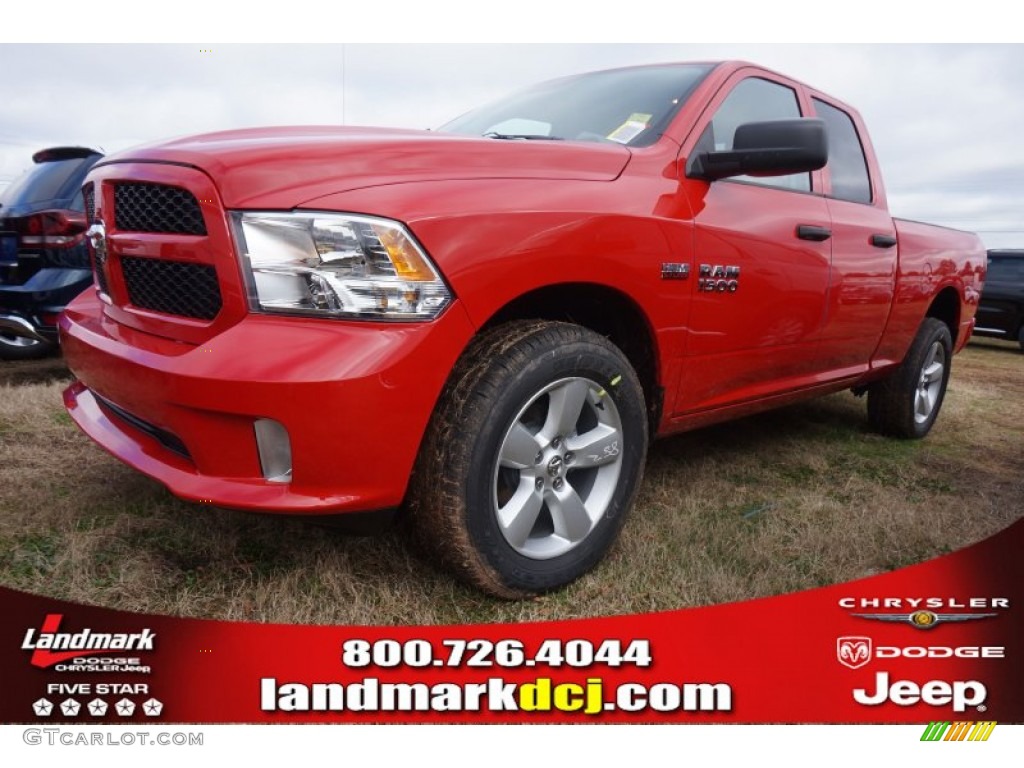2015 1500 Express Quad Cab 4x4 - Flame Red / Black/Diesel Gray photo #1