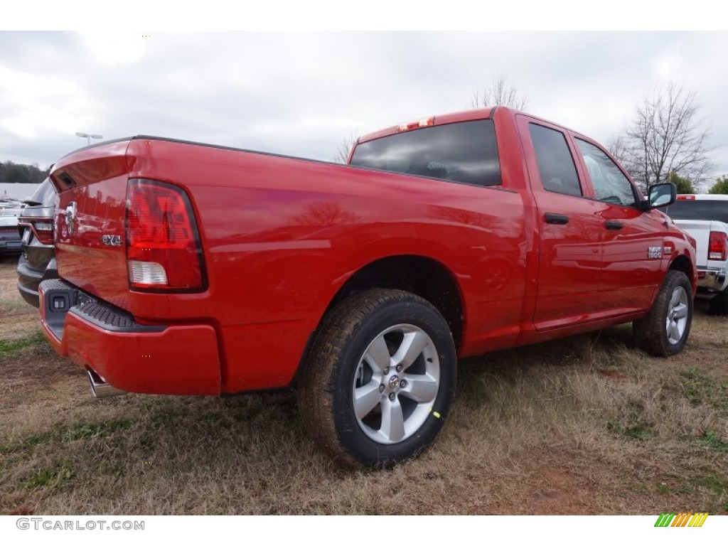 2015 1500 Express Quad Cab 4x4 - Flame Red / Black/Diesel Gray photo #3