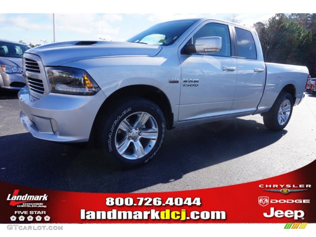 2015 1500 Sport Quad Cab - Bright Silver Metallic / Black photo #1