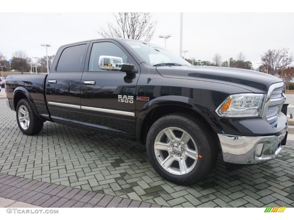 Black 2015 Ram 1500 Laramie Long Horn Crew Cab 4x4 Exterior Photo #100298250