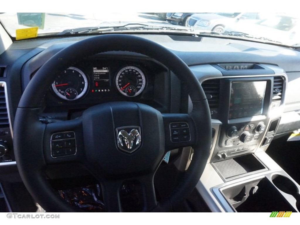 2015 1500 Big Horn Crew Cab - Bright Silver Metallic / Black/Diesel Gray photo #7