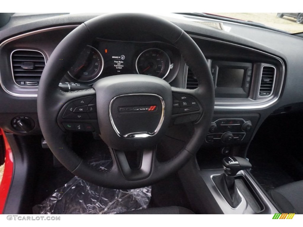 2015 Dodge Charger SE Black Steering Wheel Photo #100301625