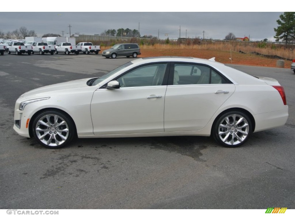 White Diamond Tricoat 2014 Cadillac CTS Premium Sedan AWD Exterior Photo #100305420