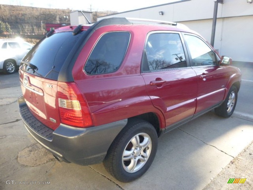 2007 Sportage EX V6 4WD - Volcanic Red / Black photo #2