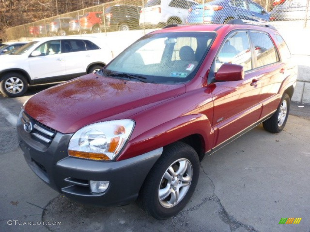 2007 Sportage EX V6 4WD - Volcanic Red / Black photo #4