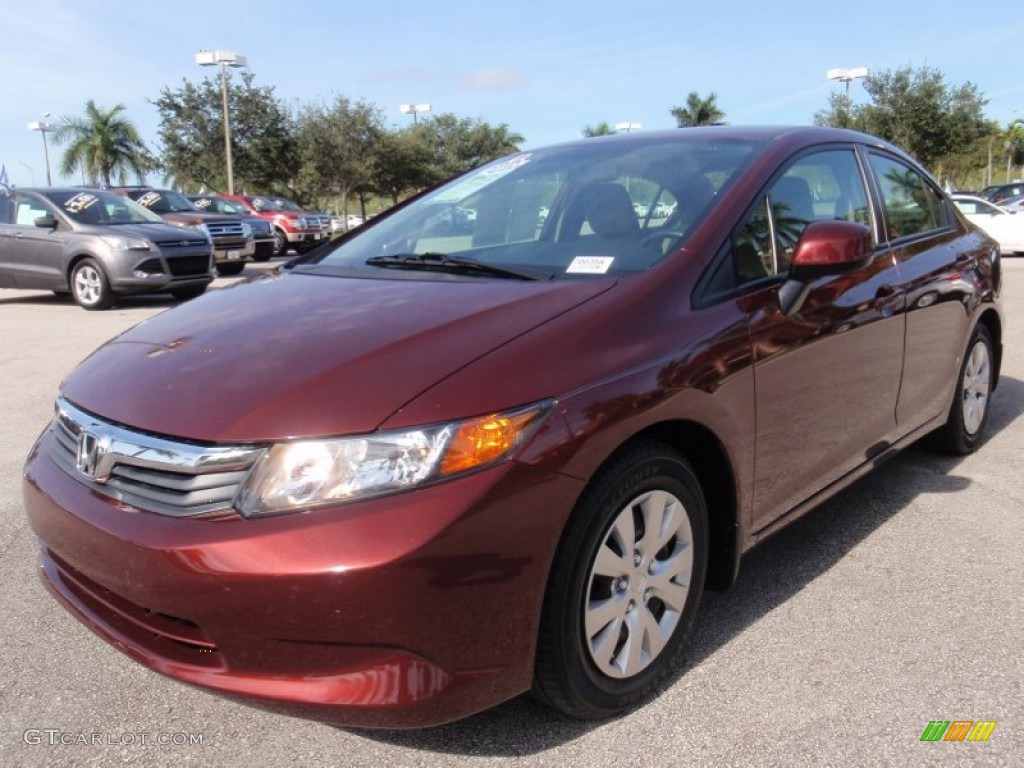 Crimson Pearl 2012 Honda Civic LX Sedan Exterior Photo #100310493
