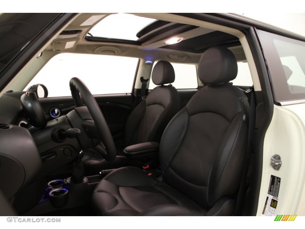 Punch Carbon Black Leather Interior 2013 Mini Cooper S Hardtop Photo #100312743