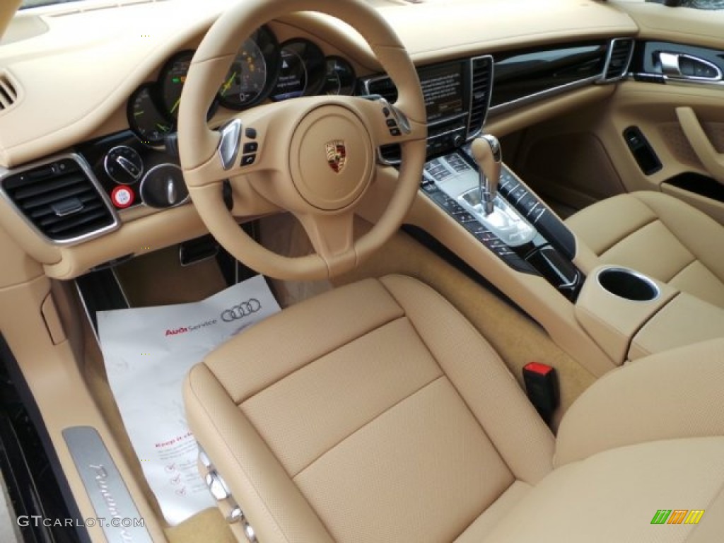 Luxor Beige Interior 2015 Porsche Panamera S E-Hybrid Photo #100318005