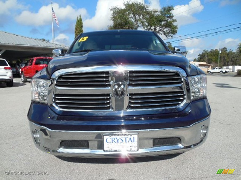 2013 1500 Big Horn Quad Cab - True Blue Pearl / Black/Diesel Gray photo #13