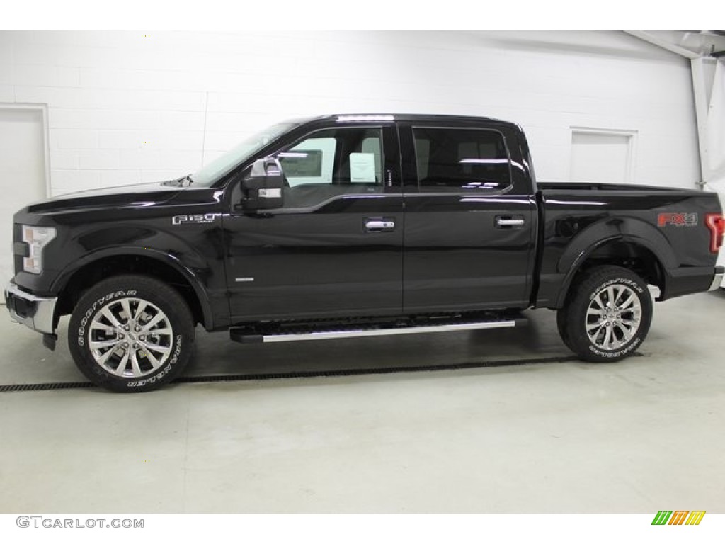 2015 F150 Lariat SuperCrew 4x4 - Tuxedo Black Metallic / Black photo #1