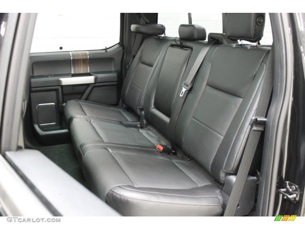 Black Interior 2015 Ford F150 Lariat SuperCrew 4x4 Photo #100325778