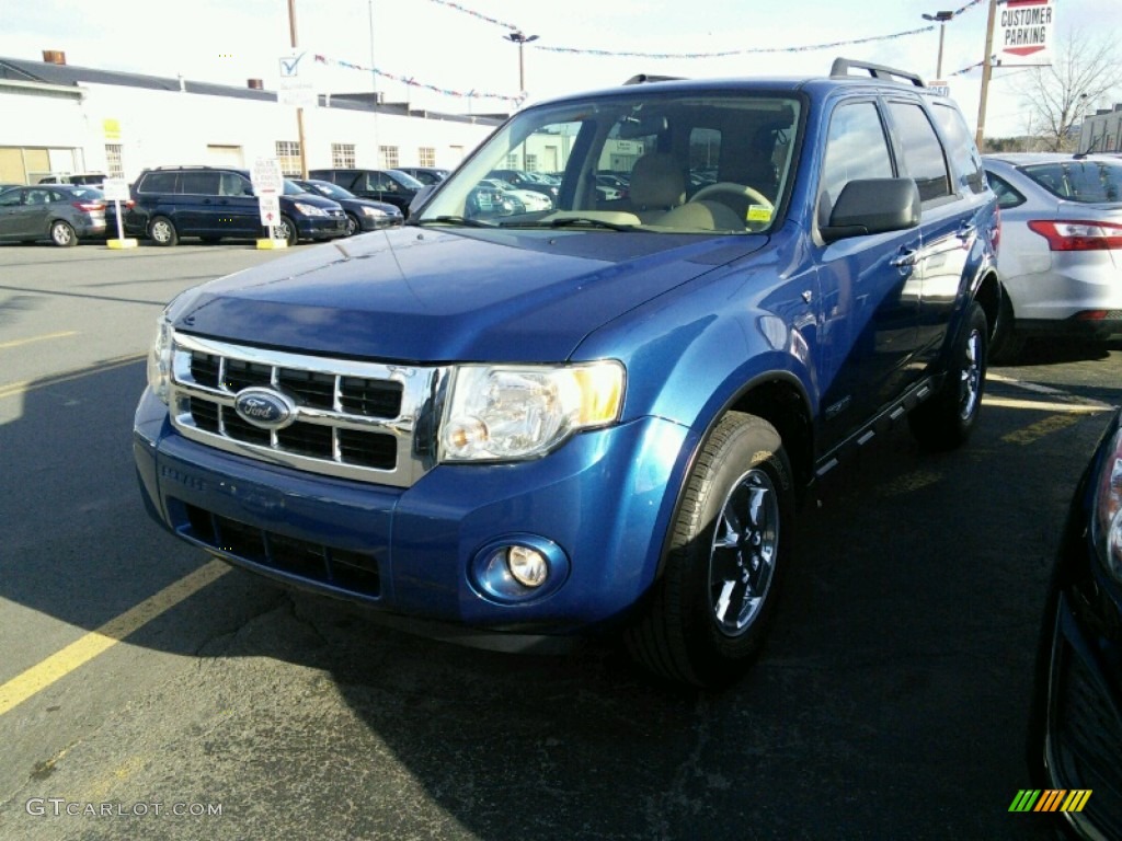 2008 Escape XLT V6 - Vista Blue Metallic / Camel photo #4