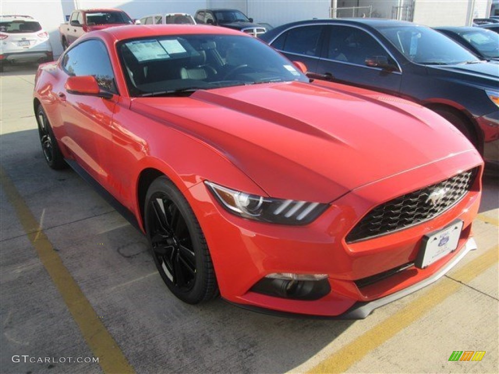 2015 Mustang EcoBoost Premium Coupe - Competition Orange / Ebony photo #1