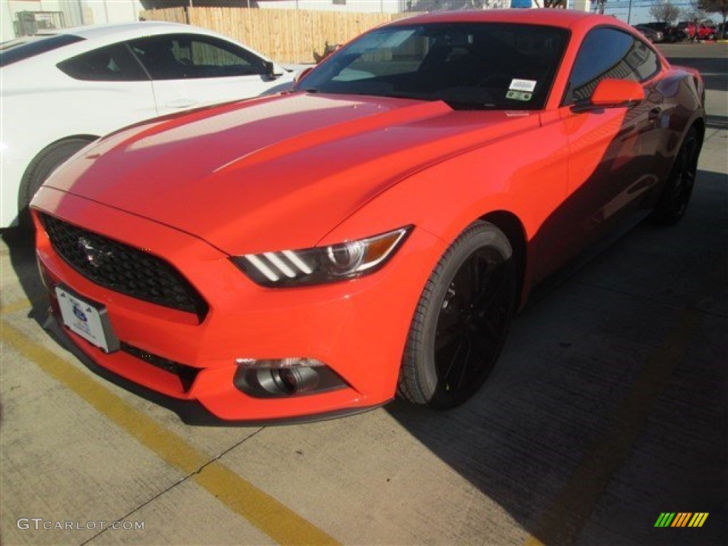 2015 Mustang EcoBoost Premium Coupe - Competition Orange / Ebony photo #3