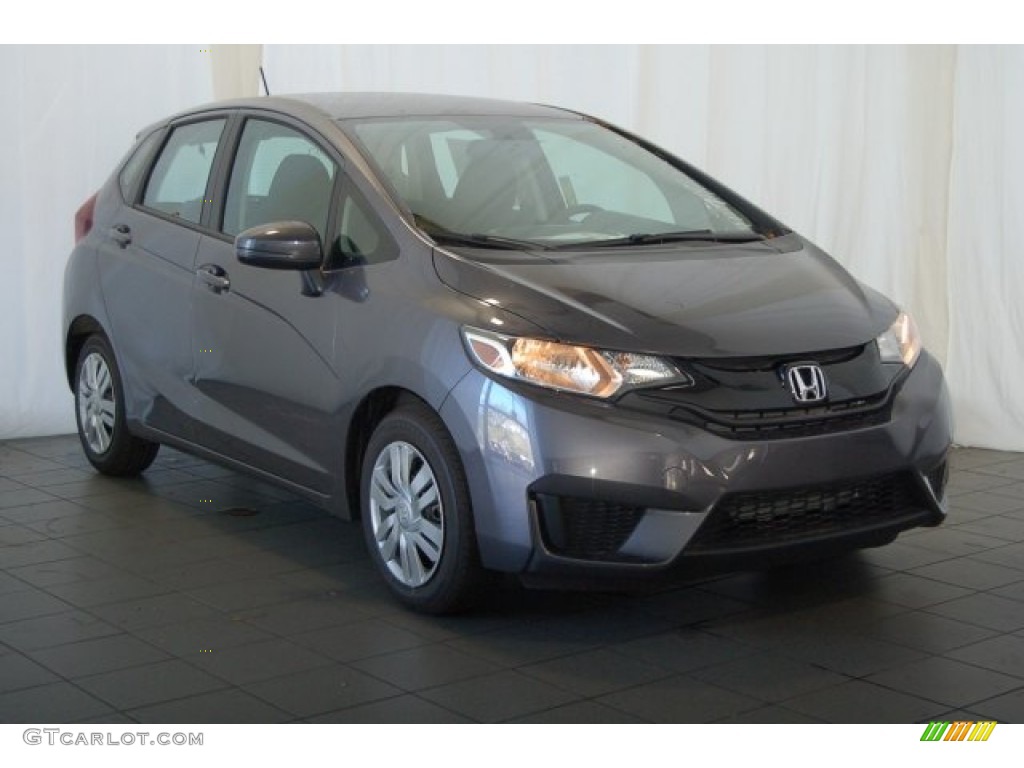 Modern Steel Metallic 2015 Honda Fit LX Exterior Photo #100335422