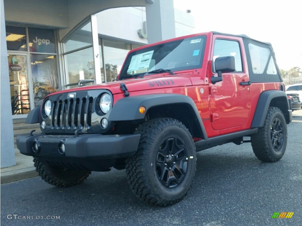 2015 Firecracker Red Jeep Wrangler Willys Wheeler 4x4 100327237
