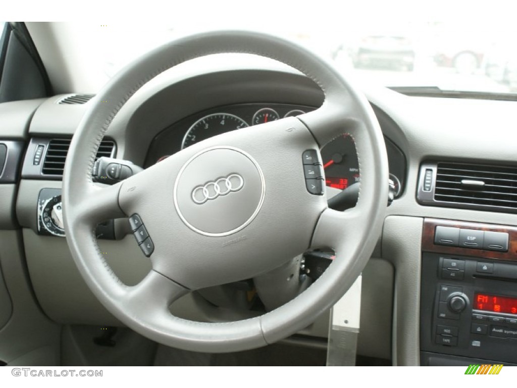 2003 Audi A6 3.0 quattro Sedan Platinum Steering Wheel Photo #100341584