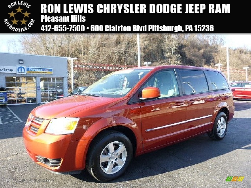 2008 Grand Caravan SXT - Sunburst Orange Pearl / Dark Slate/Light Shale photo #1