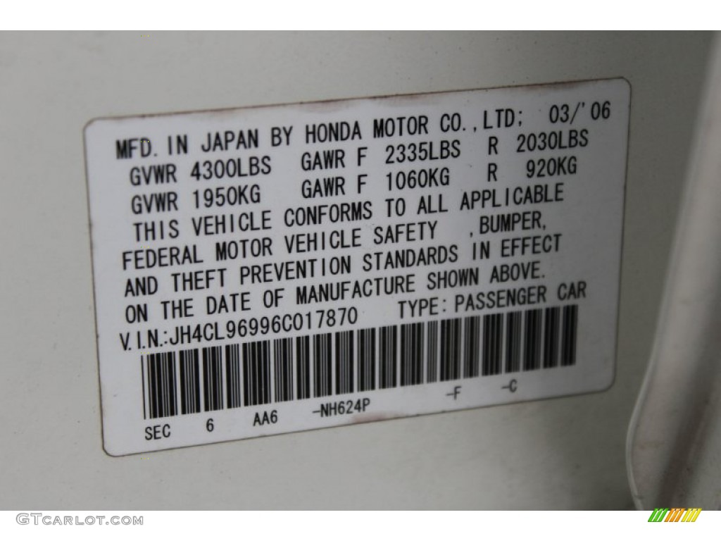 2006 TSX Sedan - Premium White Pearl / Parchment photo #48