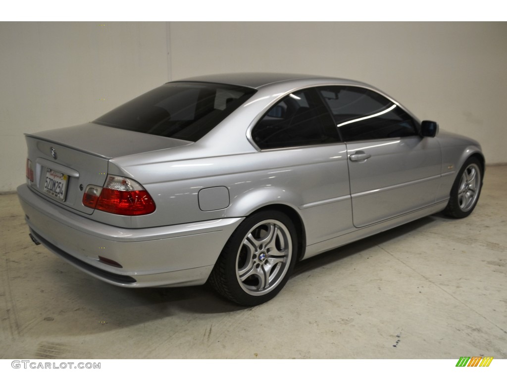2002 3 Series 330i Coupe - Titanium Silver Metallic / Black photo #5