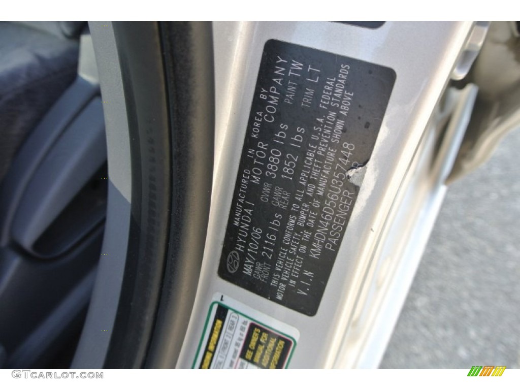 2006 Elantra GLS Sedan - Sterling Silver / Gray photo #7