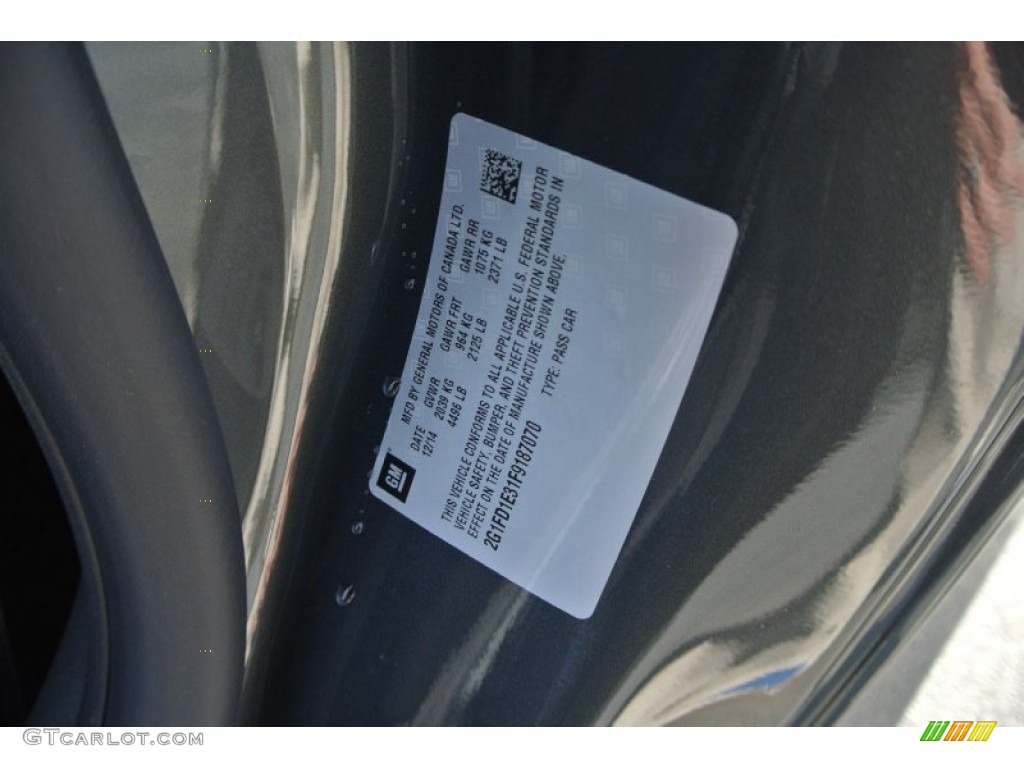 2015 Camaro LT Coupe - Ashen Gray Metallic / Black photo #7