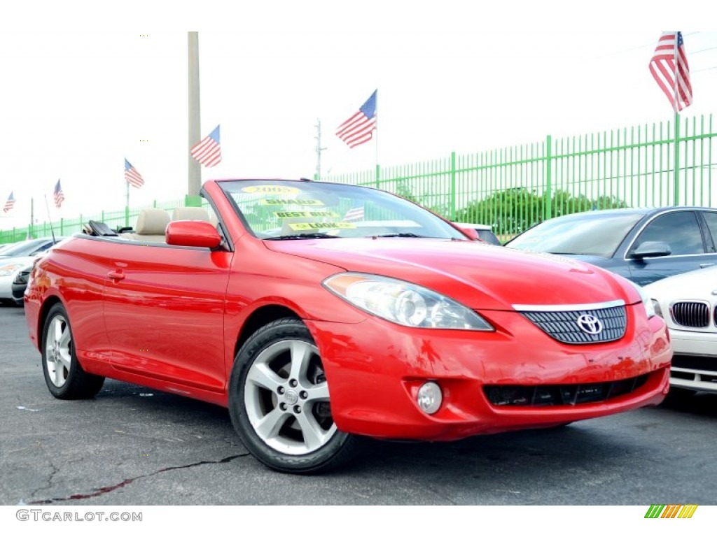 2005 Solara SLE V6 Convertible - Absolutely Red / Ivory photo #1