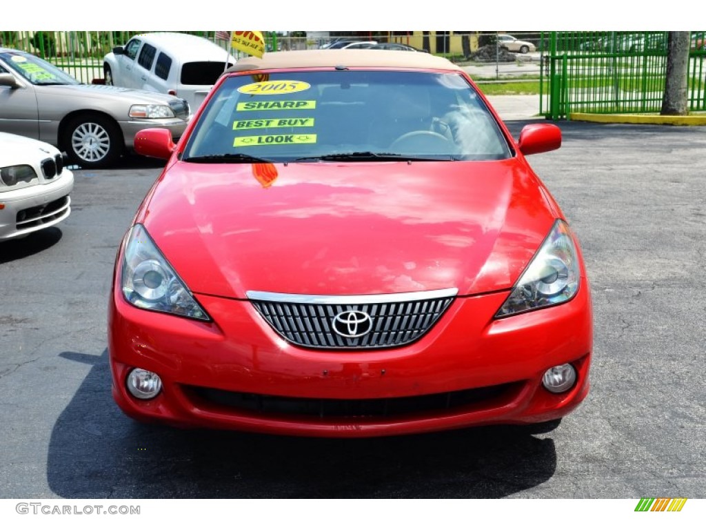2005 Solara SLE V6 Convertible - Absolutely Red / Ivory photo #2