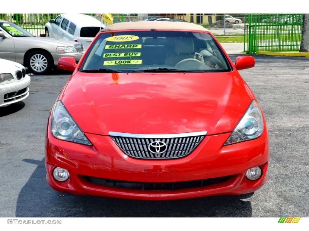 2005 Solara SLE V6 Convertible - Absolutely Red / Ivory photo #4